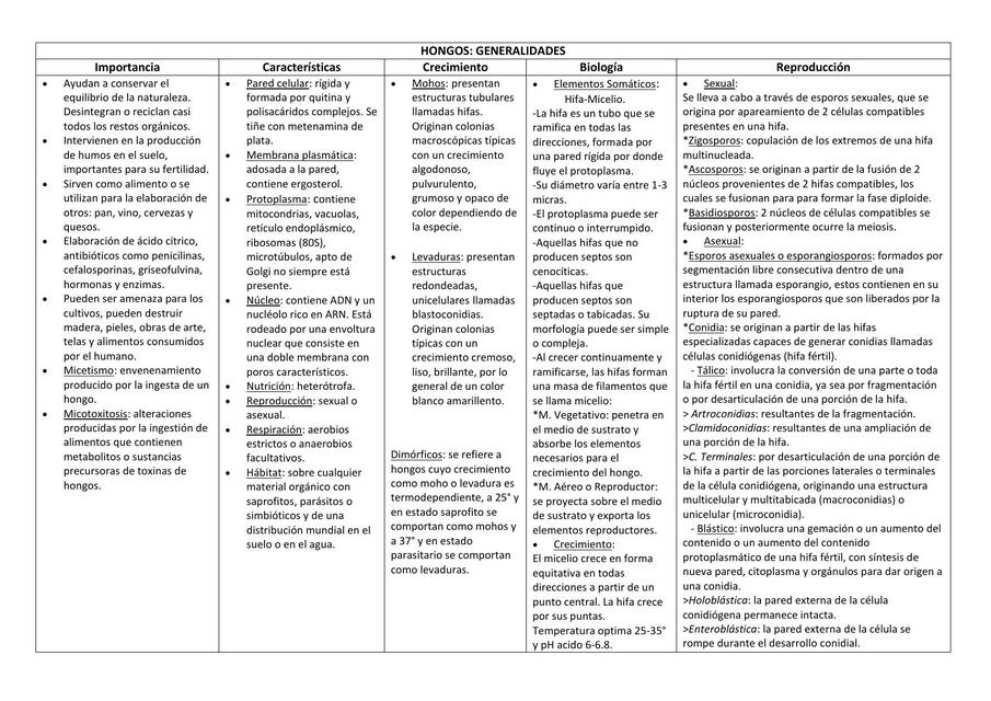 Hongos: Generalidades 