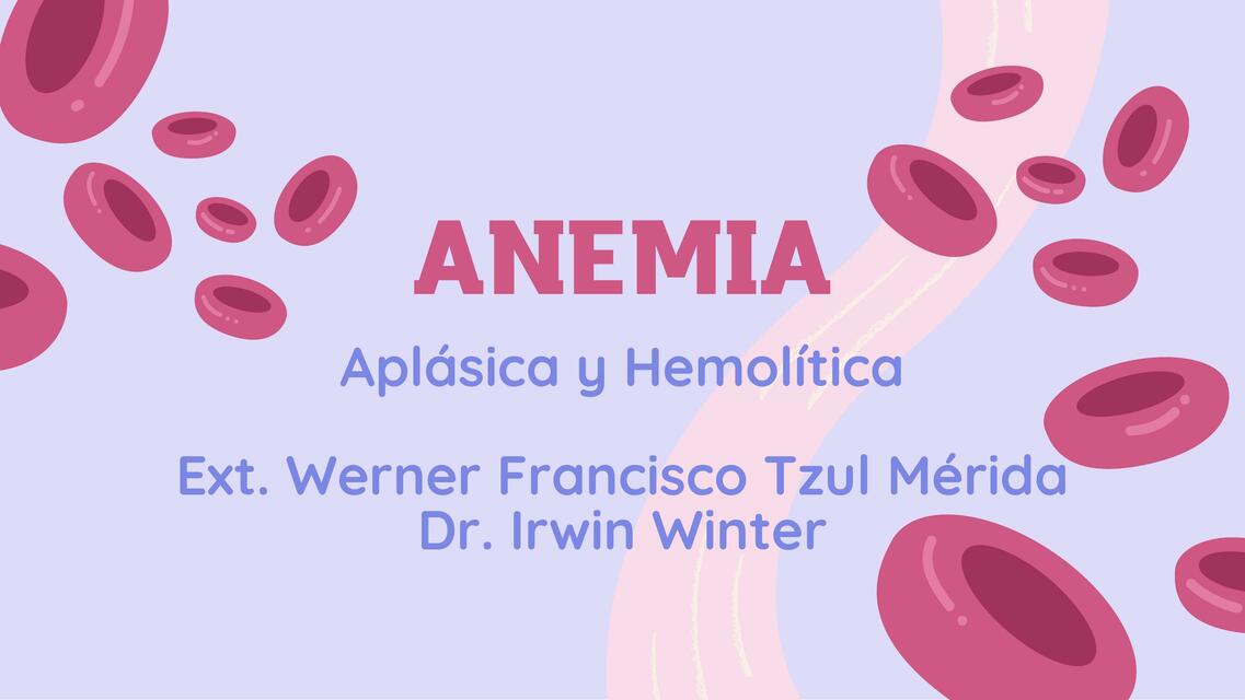 Anemia Aplásica Y Hemolítica Teodoro Cho Udocz