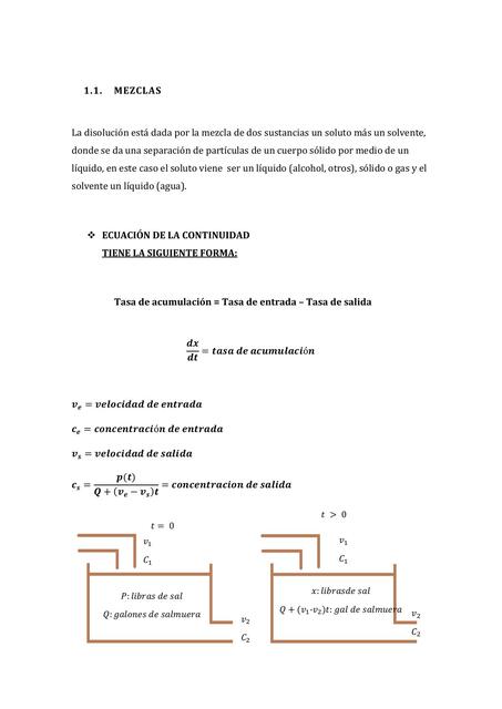 Aplicacion de las ecuaciones diferenciales (MEZCLAS)