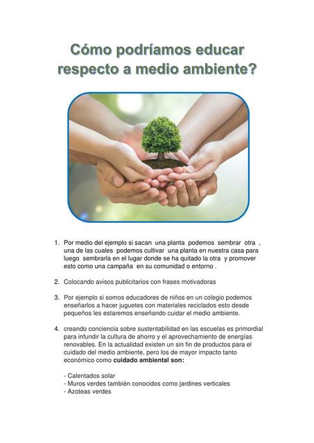 Como promover el medio ambiente