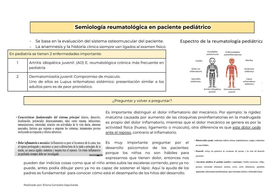 Semiología reumática pediátrica 