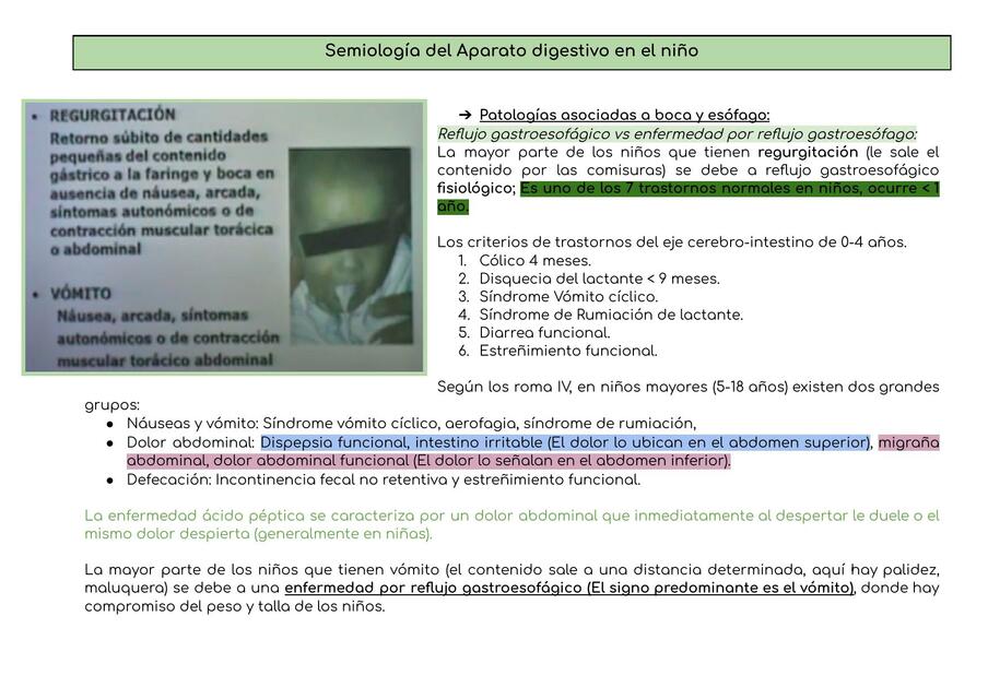 Semiología digestiva pediátrica