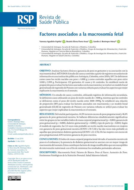 Factores Asociados a la Macrosomía Fetal 