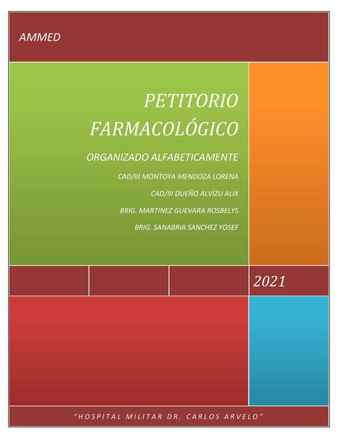 Petitorio farmacológico