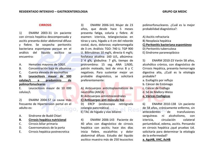 Gastroenterologia - Cirrosis