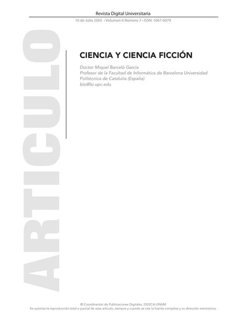 Ciencia y Ciencia Ficción