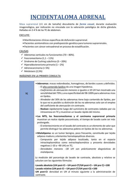 Incidentaloma adrenal