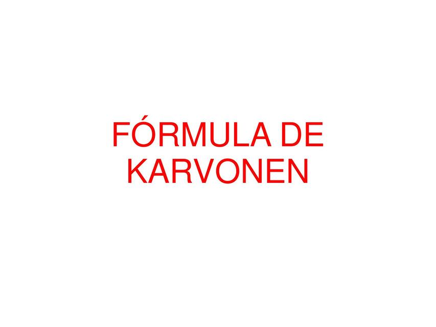 Formula Karvonen