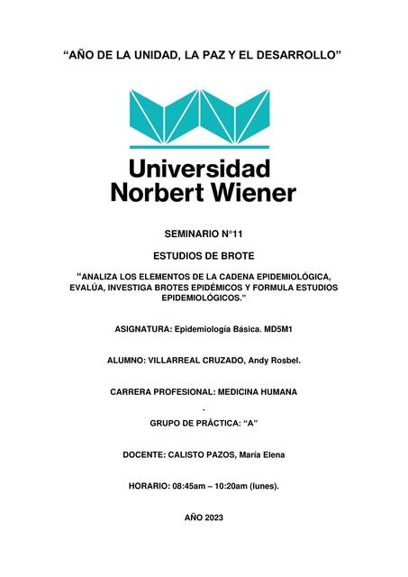 Analiza los elementos de la cadena epidemiológica, evalúa, investiga brotes epidémicos y formula estudios epidemiológicos.