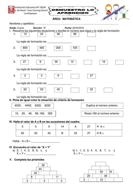 practica matematica sucesiones gráfico de barras