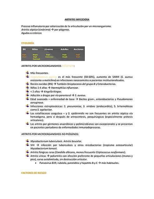 ARTRITIS INFECCIOSA