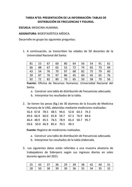 Tablas de Distribución de Frecuencias y Figuras 