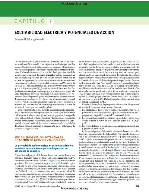 Excitabiliada eléctrica y potenciales de acción