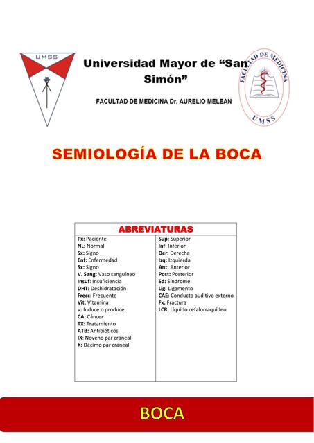 Semiología de la Boca 