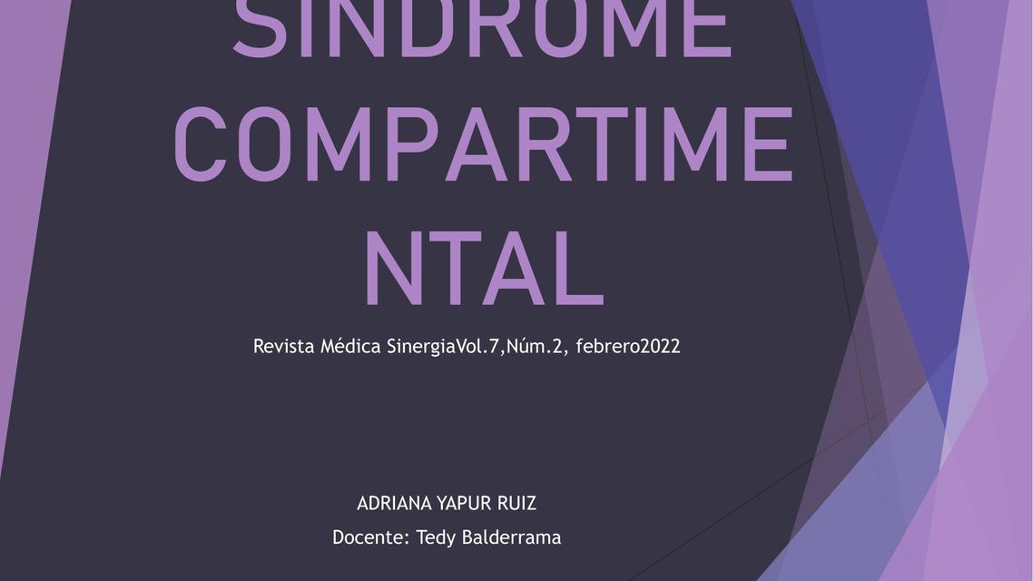 Síndrome compartimental 