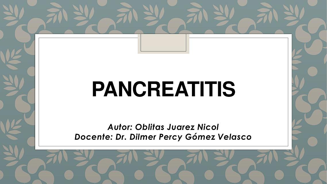 RADIOLOGÍA: PANCREATITIS