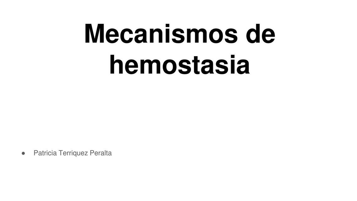 Hemostasia y coagulación