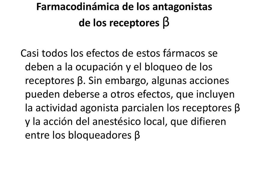 Farmacodinámica de los antagonistas