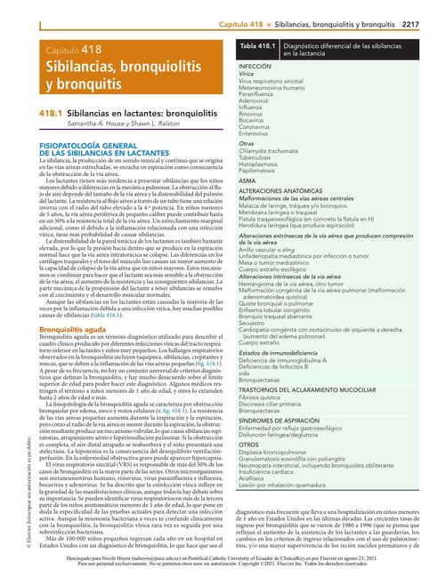 Sibilancias, bronquiolitis y bronquitis 