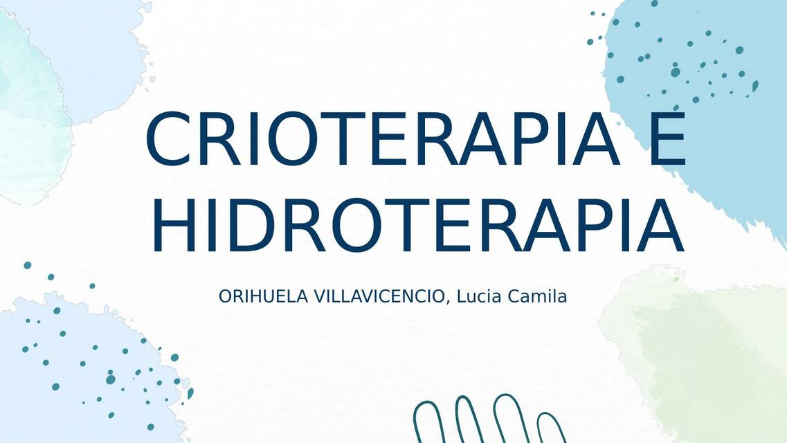 Crioterapia e hidroterapia