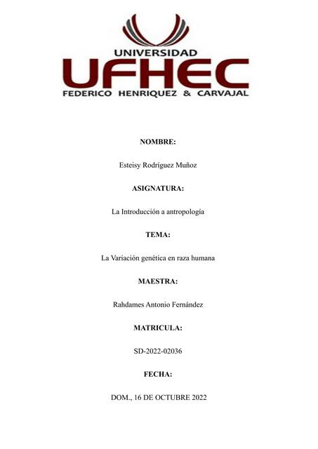 La Variación genética en raza humana 