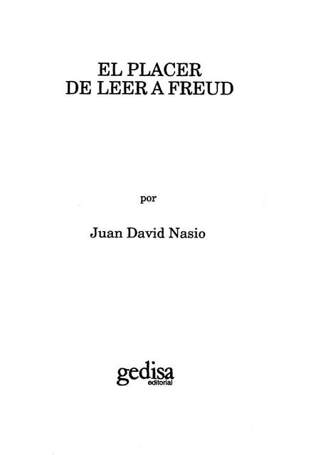 El Placer de Leer a Freud