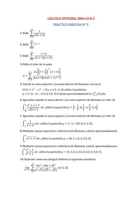 Cálculo integral BMA 02 B-C Práctica dirigida No. 3