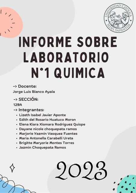 INFORME QUIMICA LABORATORIO N1