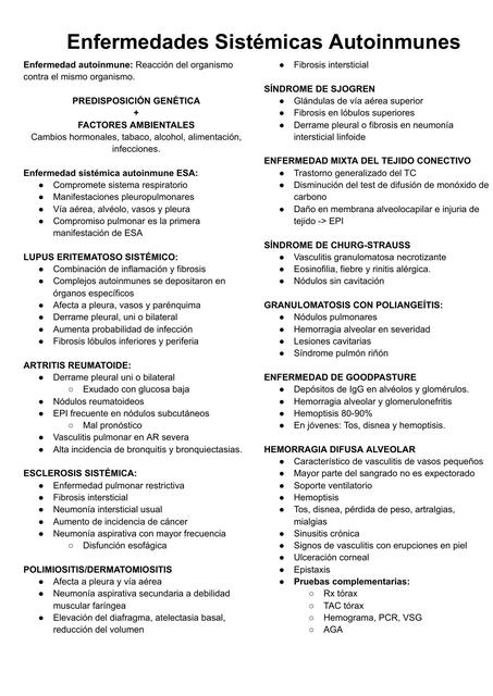 Enfermedades Sistémicas Autoinmunes