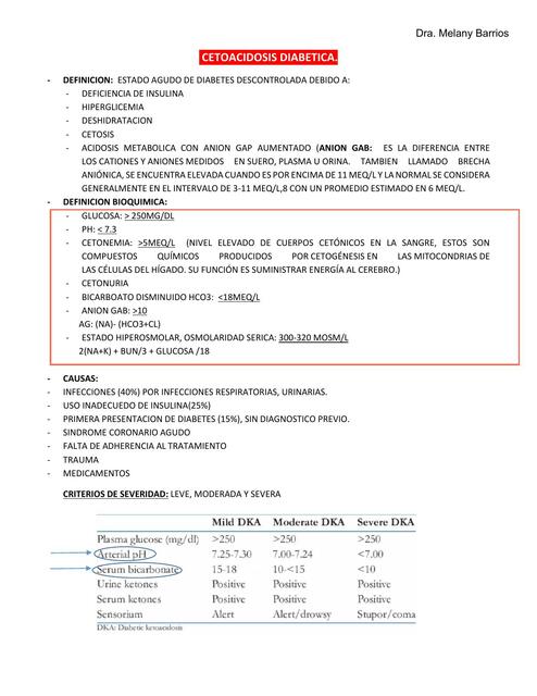 Cetoacidosis  Diabetes  