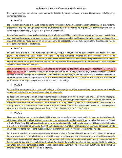 Guía Gastro Valoración de la Función Hepática 