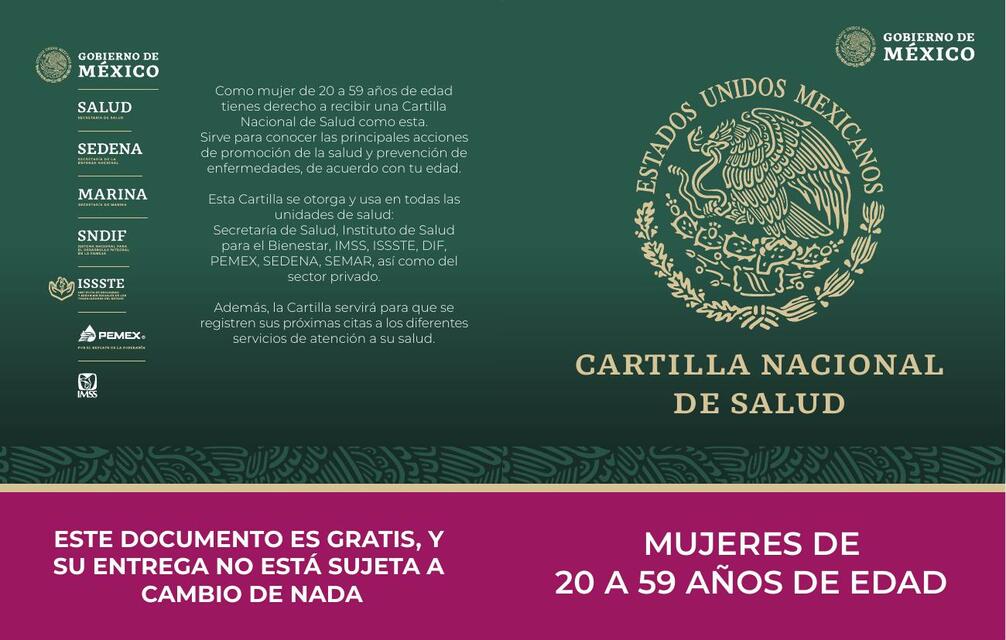 Cartilla de Salud para mujeres