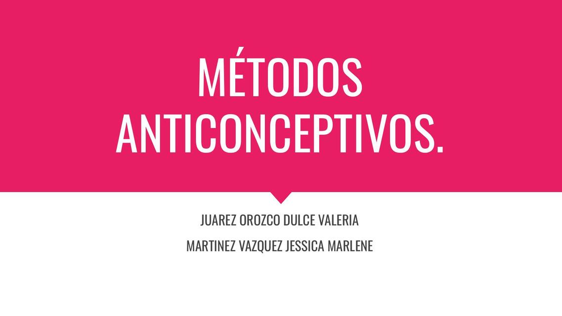 Métodos anticonceptivos 