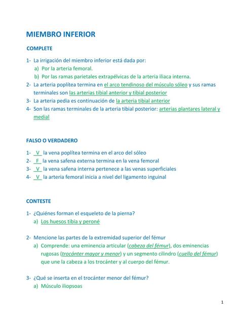 Manual de practica de Anatomia II miembro inferior