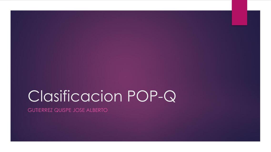 Clasificación POP-Q