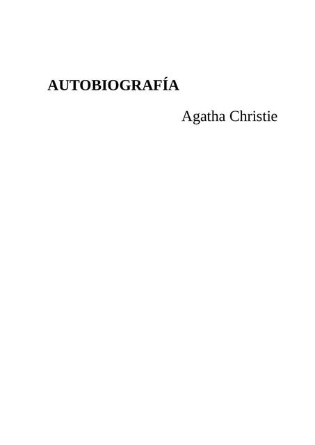 Autobiografía de Agatha Christie