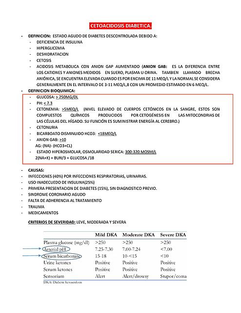 CETOACIDOSIS DIABETICA DX Y TTO