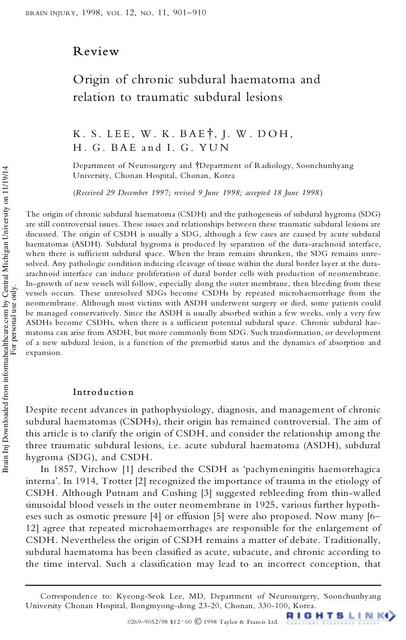 Origin of chronic subdural haematoma