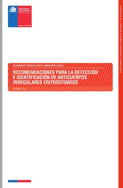 Recomendaciones para la Detección e Identificación de Anticuerpos Irregulares Eritrocitarios 