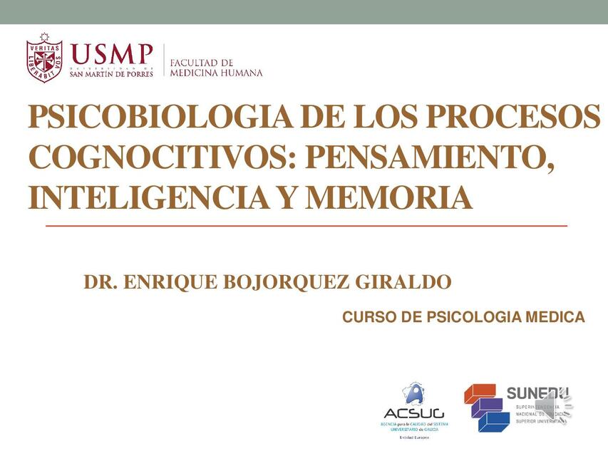 CLASE 9 PSICOBIOLOGIA DE PROCESOS COGNITIVOS