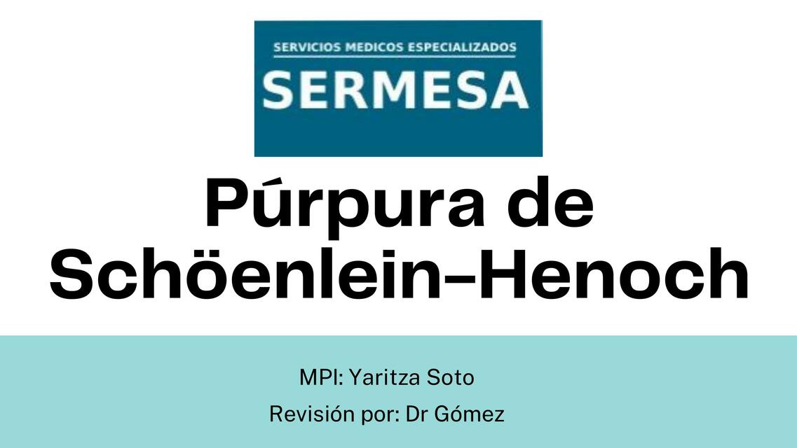 Púrpura de Schoenlein-Henoch