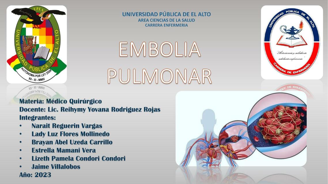 Embolia pulmonar