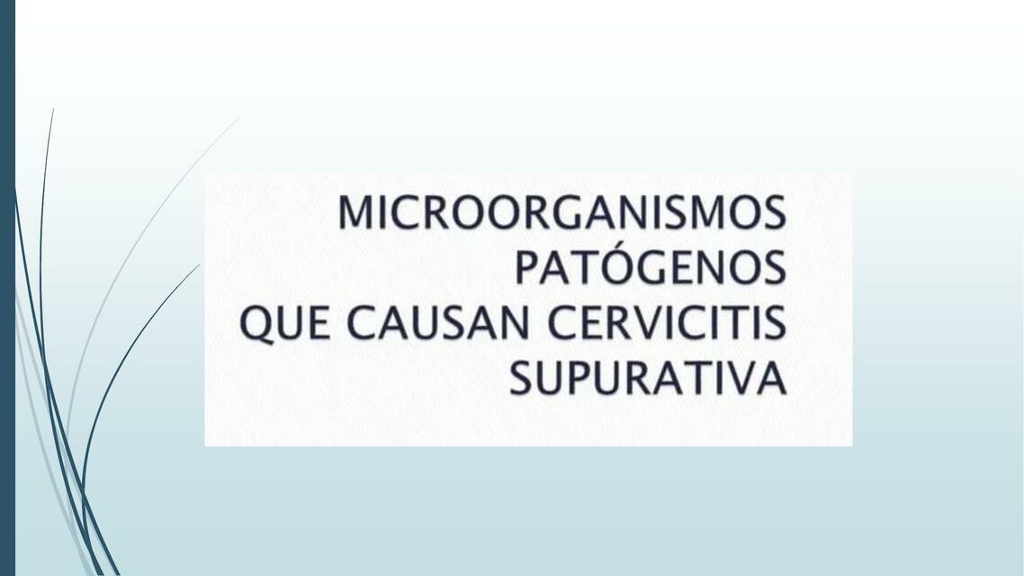 Microorganismos Patógenos que Causan Cervicitis Supurativa 