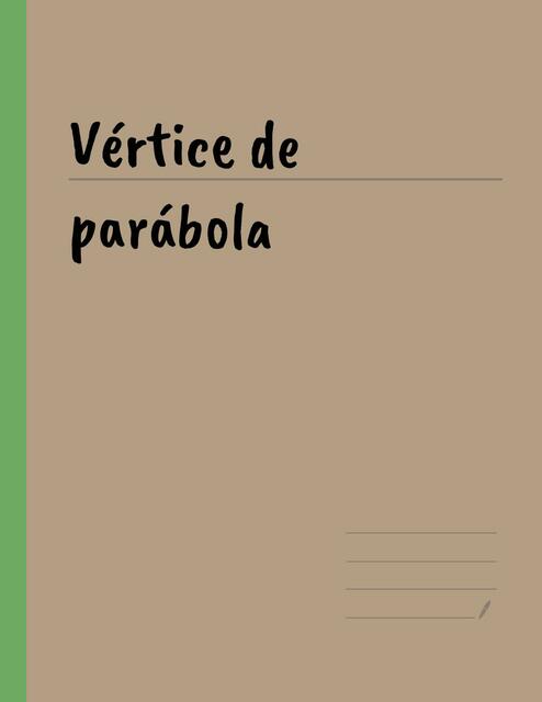 Vértice De Parábola