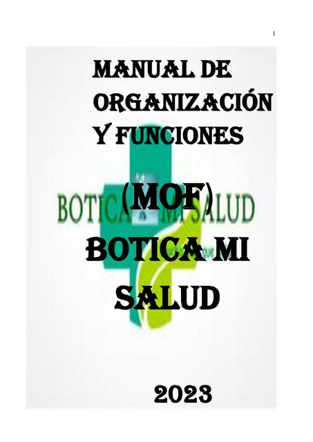 Manual de organización y funciones