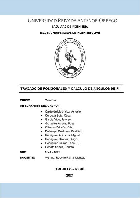 Trazado de poligonales y calculos de angulos pi