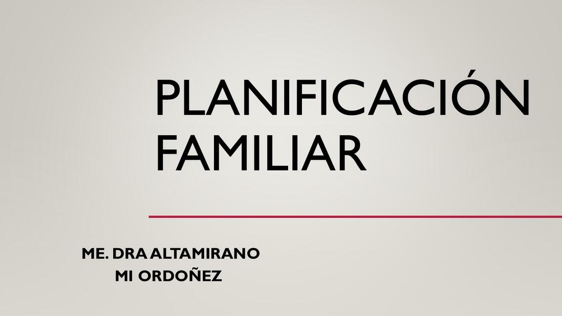 Planificación familiar 