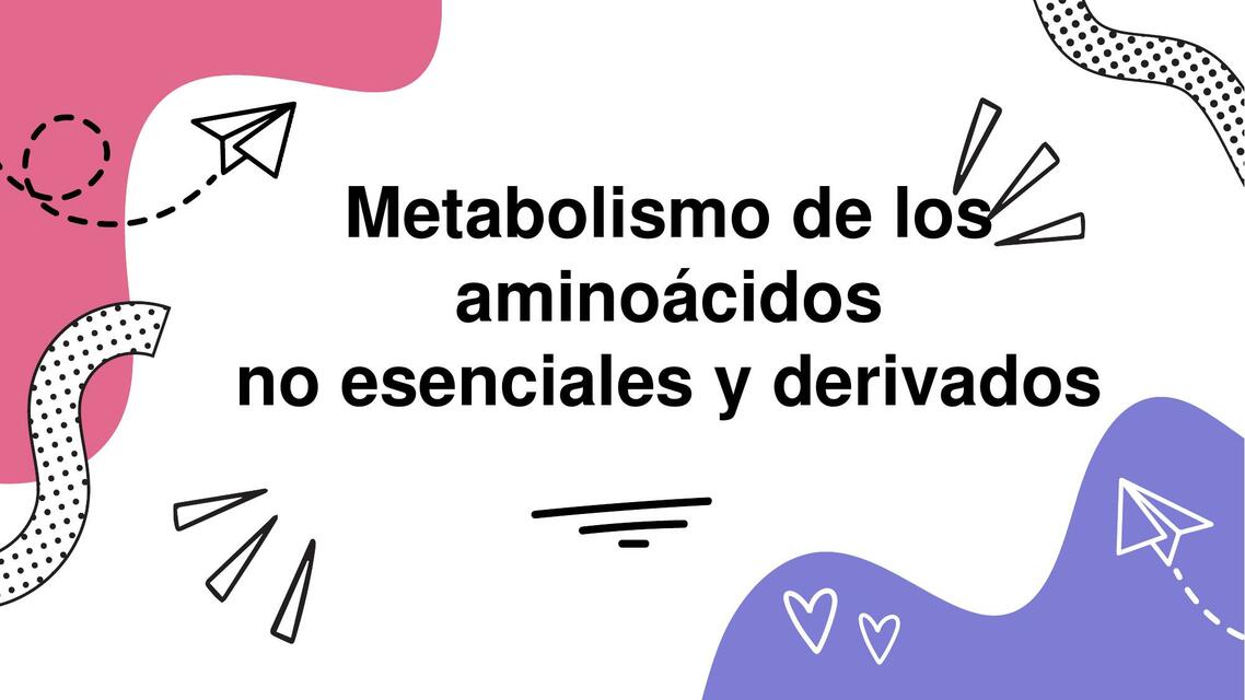 Metabolismo de los aminoácidos no esenciales y derivados 