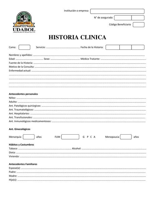 Historia Clinica Udabol