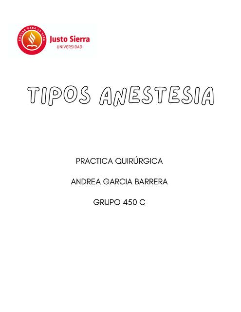 Tipos de Anestesia 